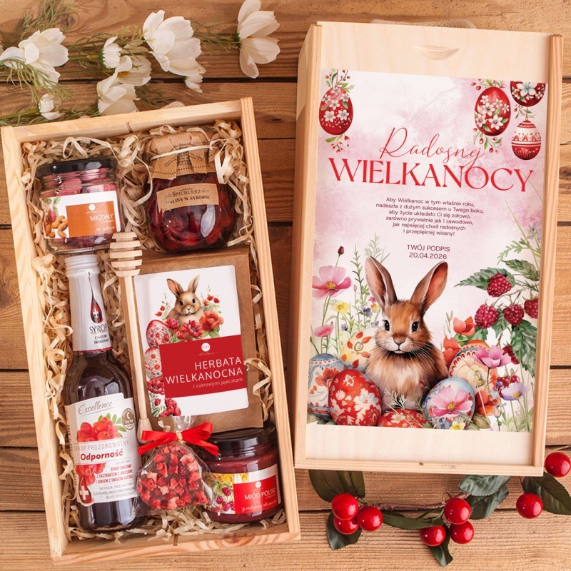 Prezent Wielkanocny w skrzyni z dedykacją